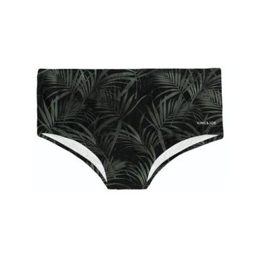 Imagem de Sunga king&joe folhagem preta masculina, GG