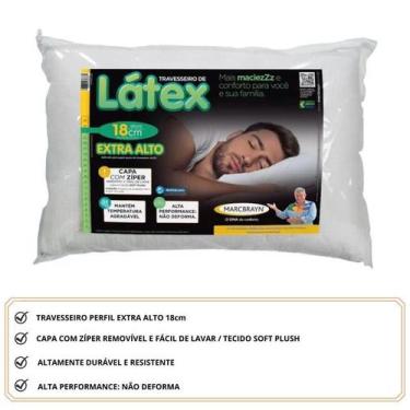 Imagem de Travesseiro Marcbrayan Látex Extra Alto 18 cm - Alta Durabilidade - Ac