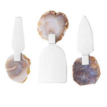 Imagem de Conjunto 3 Facas para Queijo de Aço Inox Ágata Wolff