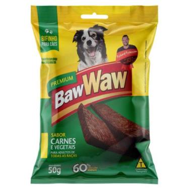Imagem de Petisco Cão Pequeno Baw Waw Bifinho Carne e Vegetais 50g