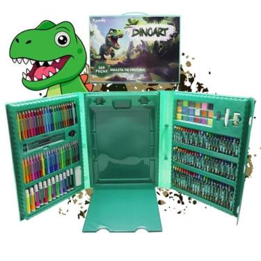 Imagem de Kit Estojo Maleta De Pintura Infantil DinoArt 208 Peças Completo Para 