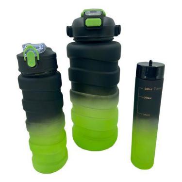 Imagem de Kit 3 Garrafas Água Squeeze Esportiva/adesivo 2l 750ml 300ml - Suawin