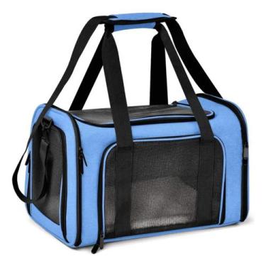 Imagem de Bolsa de Viagem para Transporte Pet Cães Gatos Avião Azul - N/A
