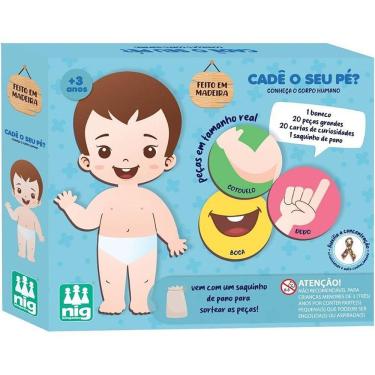 Imagem de Brinquedo Pedagógico Cadê o Seu Pé Madeira Linha Inclusiva TEA TDAH Nig Brinquedos