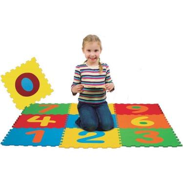 Imagem de Brinquedo Pedagógico EVA Números 28x28cm 5mm Atóxico Lavável com Encaixe Firme 10 Peças Evamax