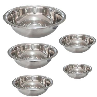 Imagem de Kit 5 Tigelas Bowl BSL3877 Multiuso em Inox Empilhavel para Cozinha Casa e Restaurante Braslu