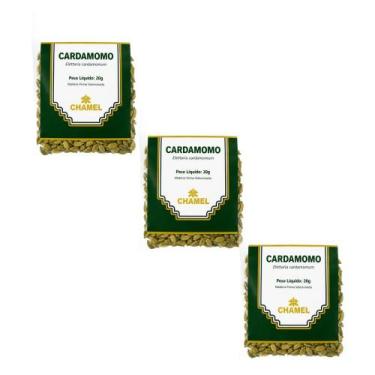 Imagem de Kit 3 Cardamomo Sementes Inteiras 20g Chamel Original