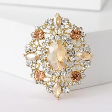 Imagem de Broches Ovais De Cristal Com Strass Para Mulheres E Unissex, Acessório
