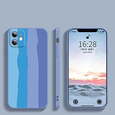 Imagem de Capa de telefone de silicone líquido luxuoso colorido arco-íris para iPhone 12 11 13 Pro Max Mini XR XS X 6 6S 7 8 Plus SE2 Capa macia fashion, A08, para iPhone 7 Plus