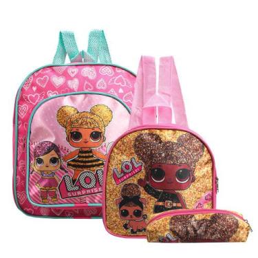 Kit Mochila Escolar Infantil LOL BFFS 4 Eva Com Rodinhas - Luxcel