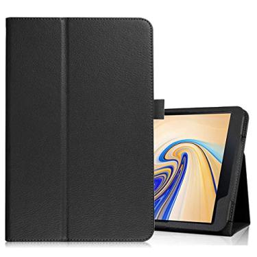 Imagem de CHAJIJIAO Capa ultrafina de couro com textura horizontal flip para Samsung Galaxy Tab S4 10,5 T830 / T835, com suporte (preto) Capa traseira para tablet (cor preta)
