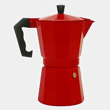 Imagem de Cafeteira de Fogão Moka Italiana De Alumínio até 6 Xícaras (Vermelho)