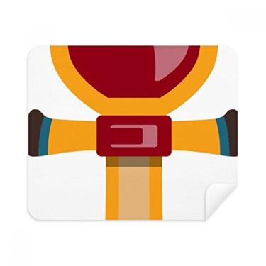 Imagem de Pano de limpeza Egito Vermelho Amarelo Azul Cetro Limpador de tela 2 peças Tecido de camurça