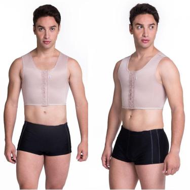 Imagem de Cinta Masculina Cirúrgica Postural Modelador Colete Masculino Pós Cirúrgico Operatório Ginecomastia Costas Peito Biobela
