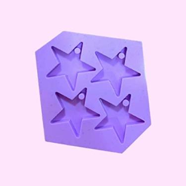 Imagem de Confeitaria dos Moldes, R136 Molde de silicone kit 4 estrelas pingente resina decorar