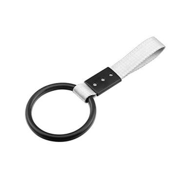 Imagem de DSkoiph 1 peça anel alça JDM Tsurikawa anel de pendurar metrô trem ônibus alça de mão para carro (preto)