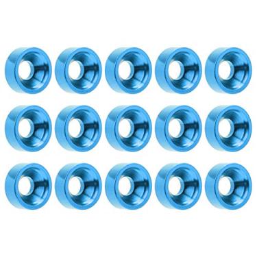 Imagem de Junta de parafuso, 15 peças M3 arruela de parafuso escareado RC junta de parafuso de carro liga de alumínio para modelo RC carro e aeronaves (azul)