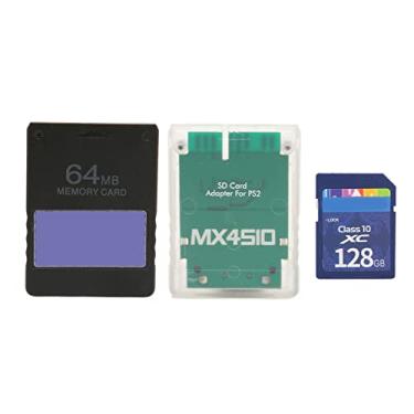 Imagem de Yoidesu Adaptador de cartão de console, leitor de cartão de armazenamento de console com cartão de memória SD de 128 g, 32 g, FMCB V1.966 para PS2, Plug and Play (consoles finos)