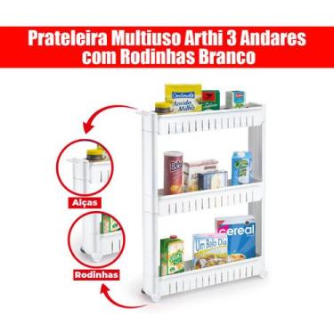 Imagem de Prateleira Armário Carrinho Organizadora Multiuso Cozinha - Arthi