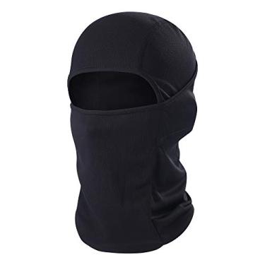 Imagem de Máscara facial Balaclava ajustável à prova de vento com proteção UV, Preto, Tamanho �nica