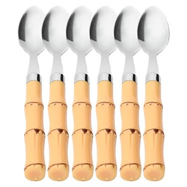 Imagem de Mimo Style Conjunto de Colher de Café Cabo de Bambu, Aço Inoxidável Polipropileno. São Perfeitos Para o Dia a Dia. São Elegantes e Combinam Com Todos Os Eventos e Ocasiões. Resistente e Durável