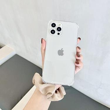 Imagem de Capa de telefone à prova de choque macia cor doce para iphone 11 12 pro max xs x xr max mini 7 8 plus se2 capa traseira de silicone transparente para iphone12