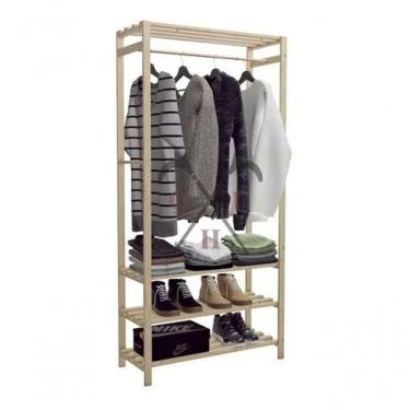 Imagem de Cabideiro Organizador Para Sapatos E Roupas Cor Natural