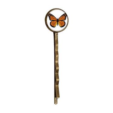 Imagem de Espécime de borboleta em cabelo laranja retrô metal para cabelo