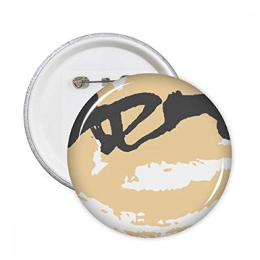 Imagem de Amarelo Amor Plantas Abstratas Arte Alfinetes Redondos Emblema Botão Decoração Acessório 5 peças