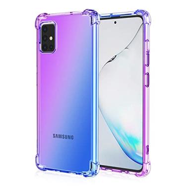 Imagem de Capa flexível anti-queda para Samsung Galaxy M53 M32 A13 A23 5G A53 A73 A52S S20 S21 FE S22 Ultra Plus A12 A22 A32 A52 A72 M52 Capa, roxo e azul, para Samsung M52 5G