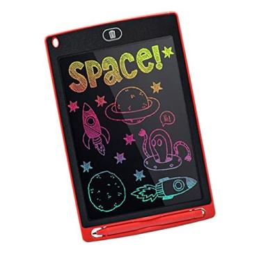 Imagem de Lousa Mágica Infantil Digital 8,5' Polegadas LCD Branco Preto Azul Verde Vermelho Rosa Mais Caneta De Desenho Tablet Escrever E Desenhar Para Crianças PREMIUM ONYK (VERMELHO)