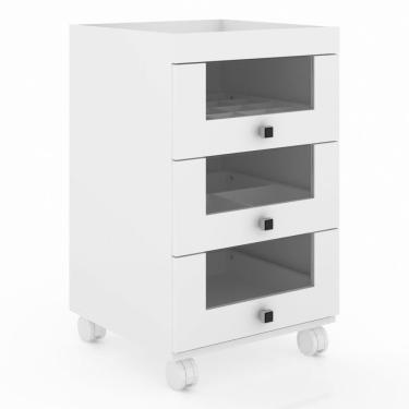 Imagem de Balcão Carrinho Maquiagem 3 Gavetas Pe2013 Branco