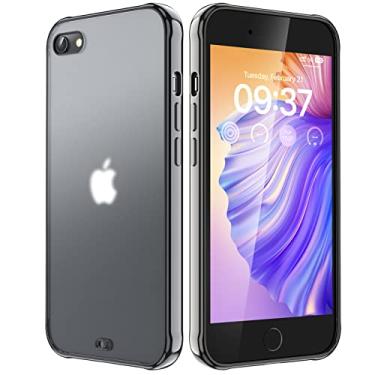 Imagem de ORIbox Capa para iPhone SE (3ª e 2ª geração) e iPhone 8/7 preta, capa fosca translúcida com bordas macias, leve, capa preta para iPhone SE para mulheres, homens, meninas, meninos e crianças