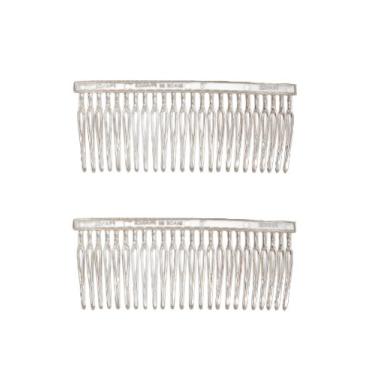 Imagem de Caravan Pente French Twisty Wirey Teeth envernizado Rystal Clear Pair, grande, 1,8 g