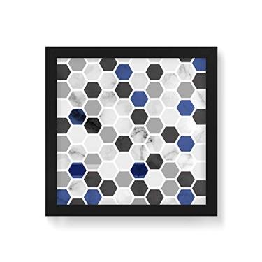 Imagem de Arte Maníacos Quadro Decorativo Favo Azul - 30x30cm (Moldura em laca preta)