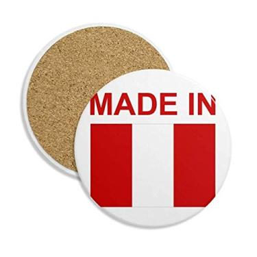 Imagem de Caneca de porta-copos feita no Peru Country Love Coaster Cup com proteção de mesa, pedra absorvente