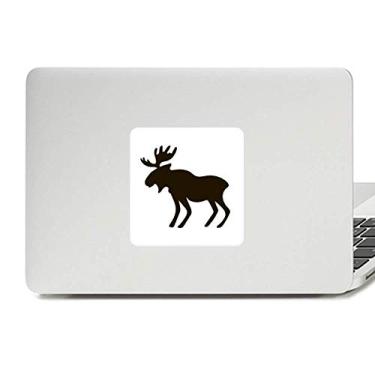 Imagem de Adesivo de vinil com desenho de animal fofo de alce preto para decoração de PC