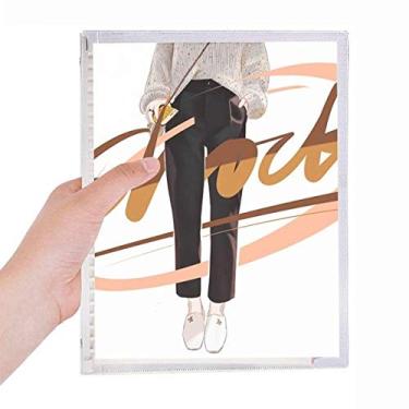 Imagem de Caderno de arte com desenho de figura Shock Girl com folhas soltas, diário recarregável, papelaria