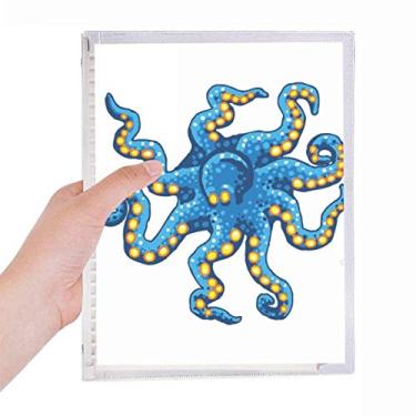 Imagem de Caderno com estampa de desenho animado Blue Octopus Marine Life com folhas soltas e diário recarregável