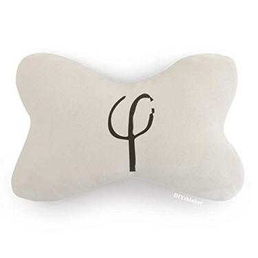 Imagem de DIYthinker Almofada de apoio de cabeça para decoração de pescoço com silhueta preta Phi do alfabeto grego