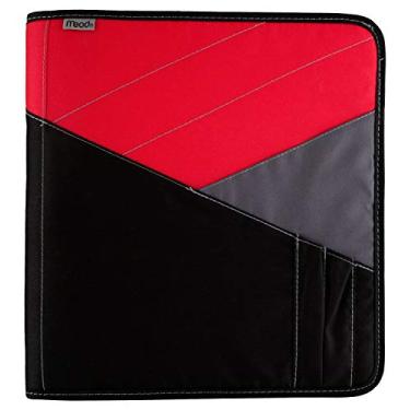 Imagem de Mead Fichário com zíper com arquivo expansível, fichário com 3 anéis, 3,8 cm, vermelho (72196)