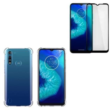 Imagem de Capinha Capa Case Transparente + Película Vidro 3D 9D Compatível Moto G8 Power Lite