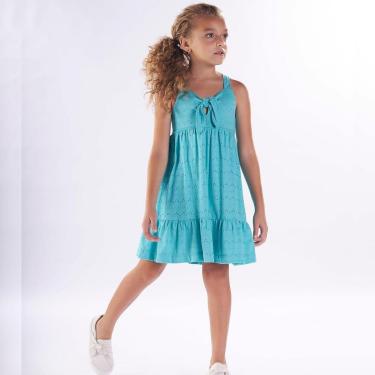 Imagem de Vestido Infantil Verão Laise Turqueza Tam 6 a 12 - Kiki Xodó-Feminino