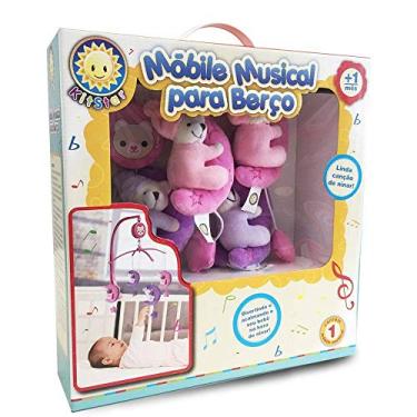 Imagem de Móbile Em Pelúcia Giratório Musical De Bebê Soneca - Rosa, Kitstar