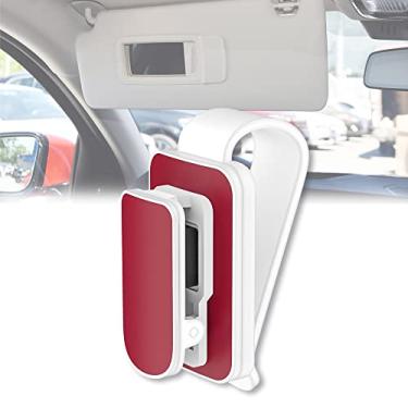 Imagem de HIBEYO Suportes de óculos para viseira de sol de carro, óculos de sol de loja fáceis de encontrar, mantenha o interior do carro arrumado, suporte universal para óculos de sol de carro com clipe de