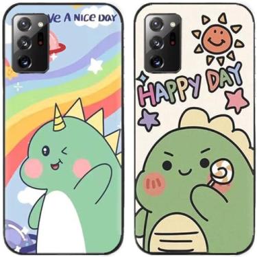 Imagem de 2 peças de capa de telefone traseira de silicone em gel TPU com estampa de dinossauro fofo para Samsung Galaxy All Series (Galaxy Note 20 Ultra)