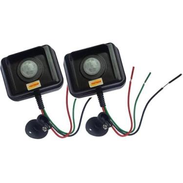 Imagem de Kit com 2 Peças - Sensor de Movimento Tektron Externo ME-60 Preto - Infravermelho Com Fotocélula, Bivolt para Parede - Até 800W em 220V(Carga Resistiva)