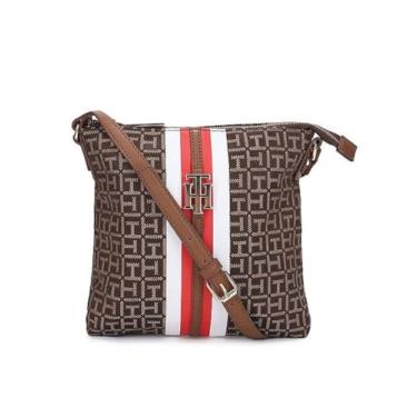 Imagem de Tommy Hilfiger Bolsa tiracolo feminina Jaden Plus, Castanho/Tanino, One Size, Bolsa transversal Jaden Plus