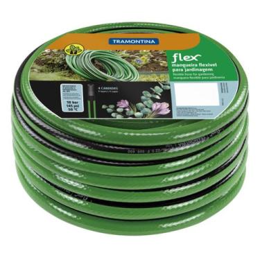 Imagem de Mangueira Jardim Flex 30 Metros Resistente Verde Tramontina - Tramonti