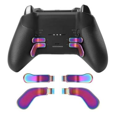 Imagem de marspell 4 PCS Metal Paddles, Back Hair Trigger Locks Replacement Parts for Xbox One Elite Series 2 Controller/Elite Series 1 Controller/Elite 2 Core Controller(Multi-Colored)